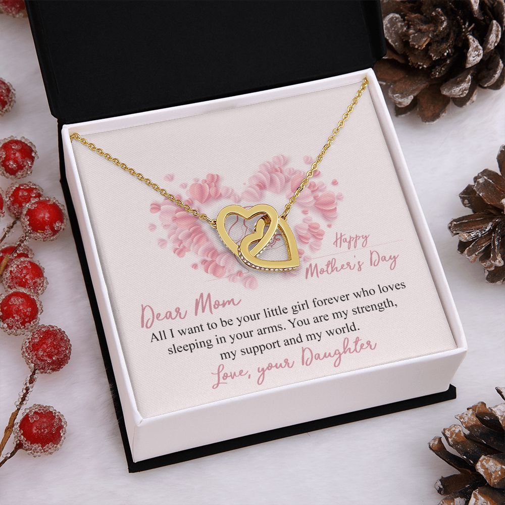 Mom Necklace Gifts for Mom from Daughter to Mom Gifts for Mothers Day from Daughter, To My Mom Necklace from Daughter to Mom Birthday Gifts Necklace with Message Card and Gift Box25 Interlocking Hearts Necklace