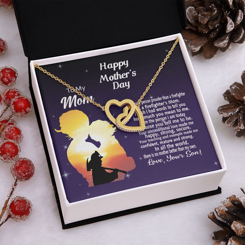 Mom Necklace Gifts for Mom from Daughter to Mom Gifts for Mothers Day from Daughter, To My Mom Necklace from Daughter to Mom Birthday Gifts Necklace with Message Card and Gift Box14 Interlocking Hearts Necklace