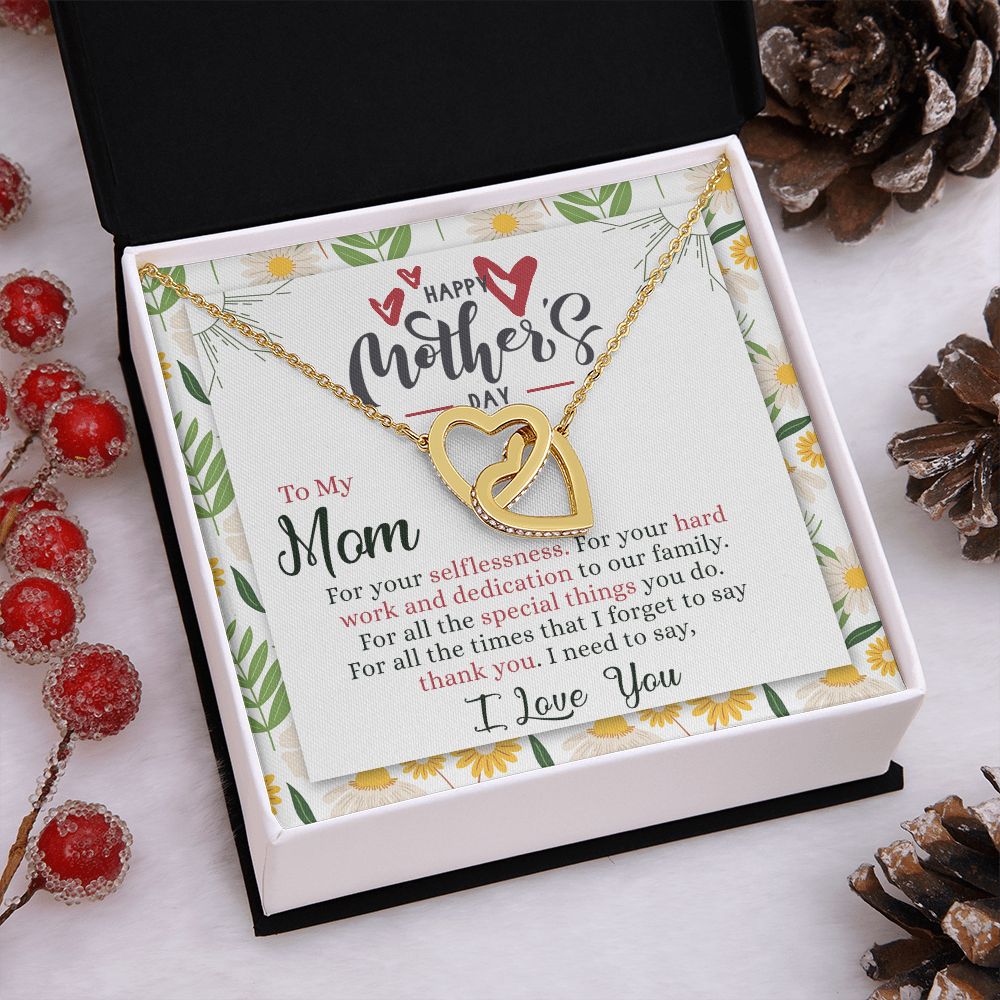 Mom Necklace Gift Best Mother Gifts From Kids  Mommy Gifts Mom Birthday Gift Children Jewelry Set Mother’s Day Gift For Her Interlocking Hearts Necklace
