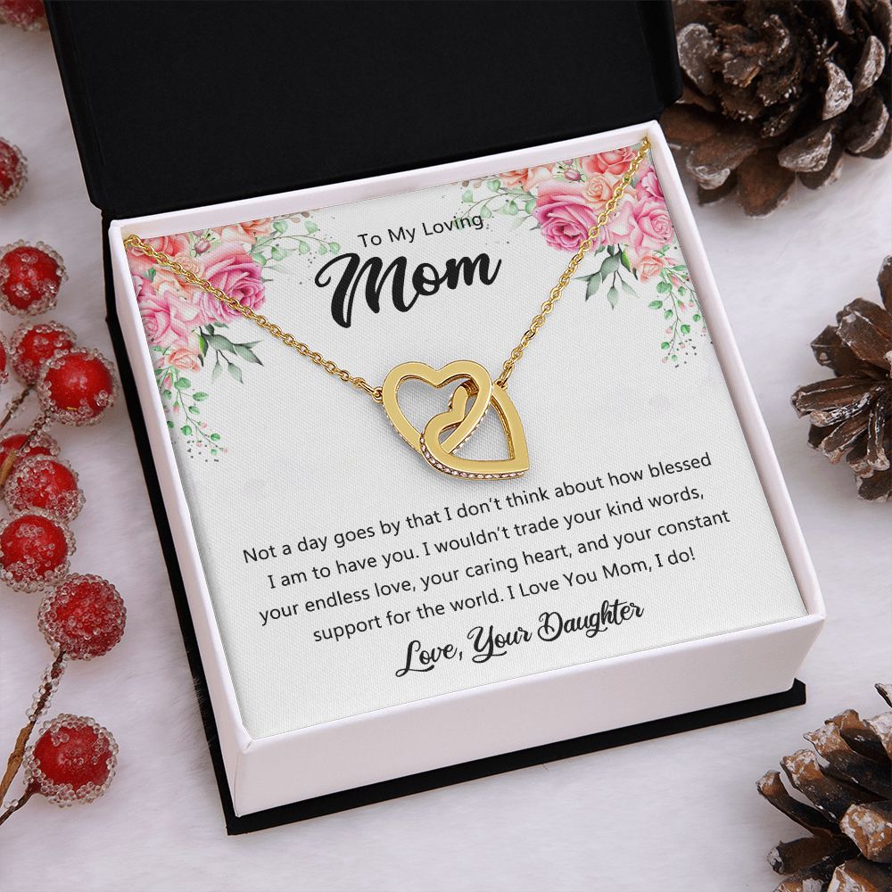 To My Mom Necklace, Gift For Mom, Mother's Day Gift from Daughter, Mom Jewelry Gift for Mothers Day, Birthday Gift for Mother, Moms Gift from Daughter Son, Necklace for Mom Mother 9 Interlocking Hearts Necklace