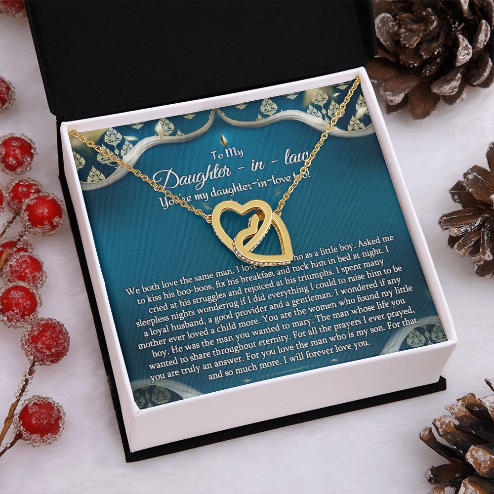 Daughter In Law Gifts Ideas, Daughter In Law Necklace, Gifts For Future Daughter In Law, Daughter In Law Birthday Gifts, Daughter-in-law Gifts From Mother In Law, Birthday Gifts For Daughter2 Interlocking Hearts Necklace