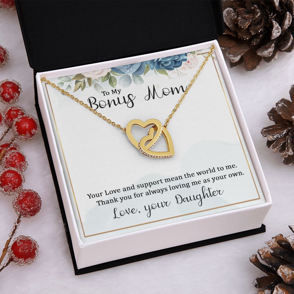 Mother Daughter Necklace as Daughter Gift from Mom, Mom Necklace as Christmas Gift for Mom from Son, Birthday Gift for Mother in Law Necklace, Bonus Mom Gifts for Step Mom Necklace6 Interlocking Hearts Necklace