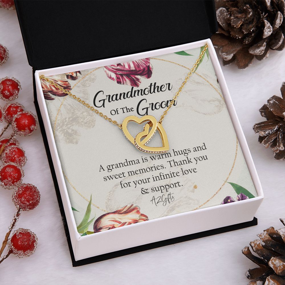 To My Grandmother Necklace, Gift for Grandmother Necklace, Mothers Day Gift For Grandma Nana, Grandma Jewelry From Grandchildren GrandKids , Jewelry Box Gift For Grandma Grandmother1 Interlocking Hearts Necklace