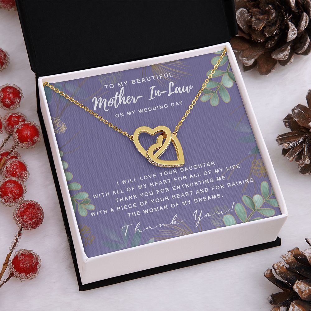 Mother in Law Necklace, Jewelry for Women, Future Mother in Law Gifts from Daughter in Law, Mother of Bride Gifts For Mother in Law, Birthday Gifts For Mother In Law From Daughter In Law8 Interlocking Hearts Necklace