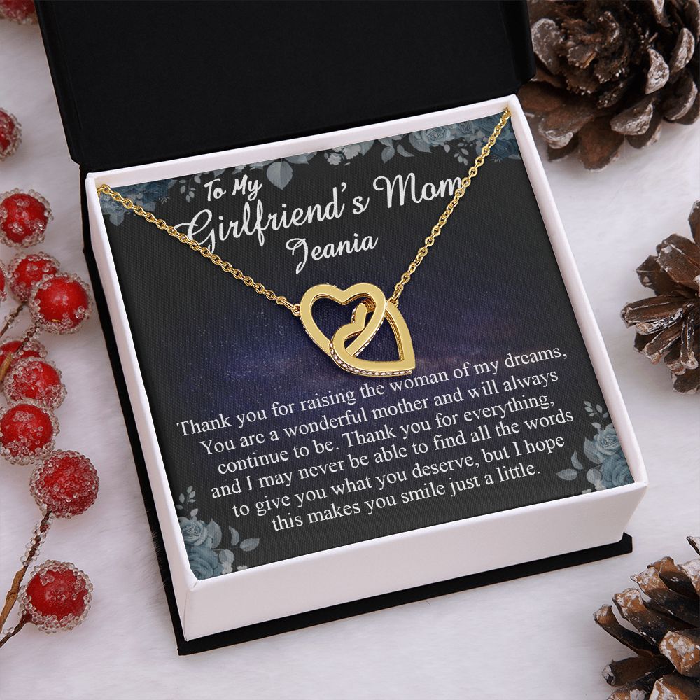 To My Girlfriends Mom Gift Mother's Day Gift for Girlfriend's Mom Necklace Gift Interlocking Hearts Necklace