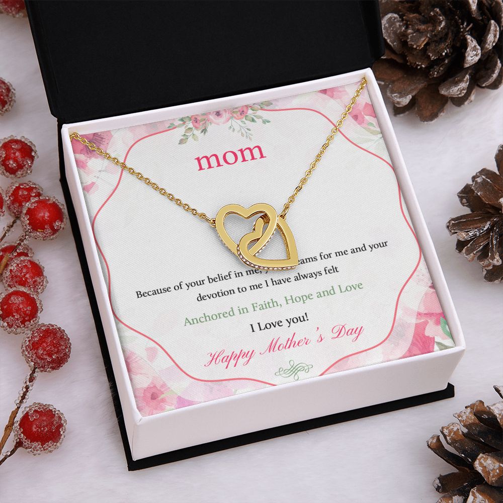 Mom Necklace Gifts for Mom from Daughter to Mom Gifts for Mothers Day from Daughter, To My Mom Necklace from Daughter to Mom Birthday Gifts Necklace with Message Card and Gift Box12 Interlocking Hearts Necklace