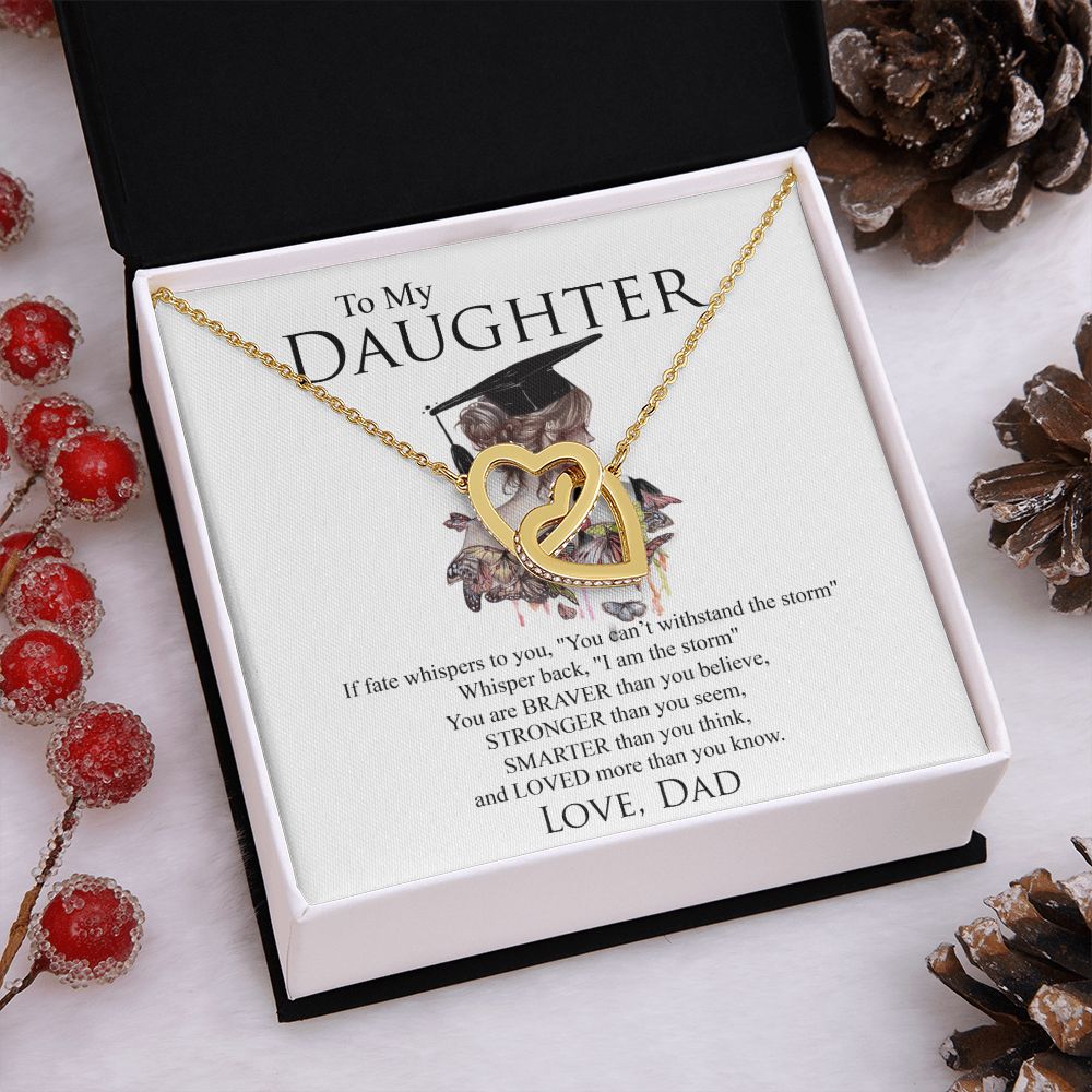 Mother Daughter Gift Ideas, To My Daughter Gift Necklace from Mom, Jewelry Pendant Present for Daughter, Birthday Christmas Gift Graduation Gifts for Daughters, Mother and Daughter Necklace 25 Interlocking Hearts Necklace