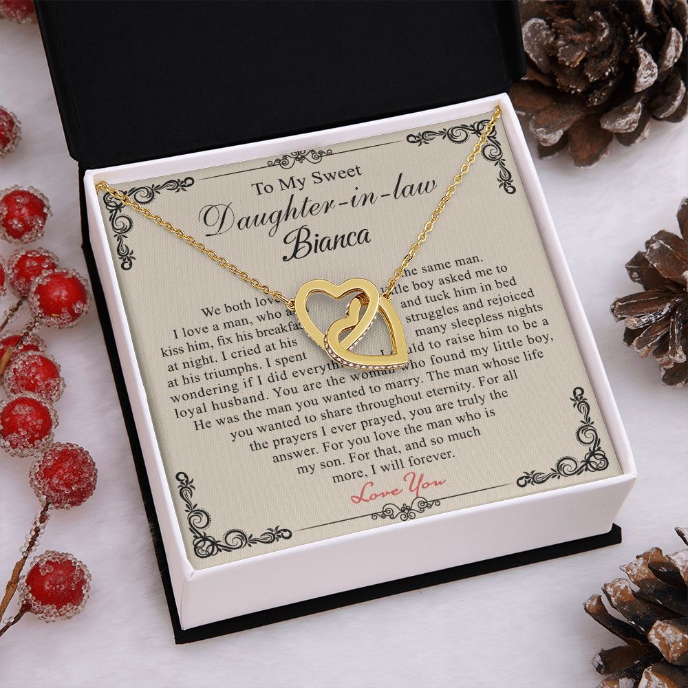 Daughter In Law Gifts Ideas, Daughter In Law Necklace, Gifts For Future Daughter In Law, Daughter In Law Birthday Gifts, Daughter-in-law Gifts From Mother In Law, Birthday Gifts For Daughter4 Interlocking Hearts Necklace
