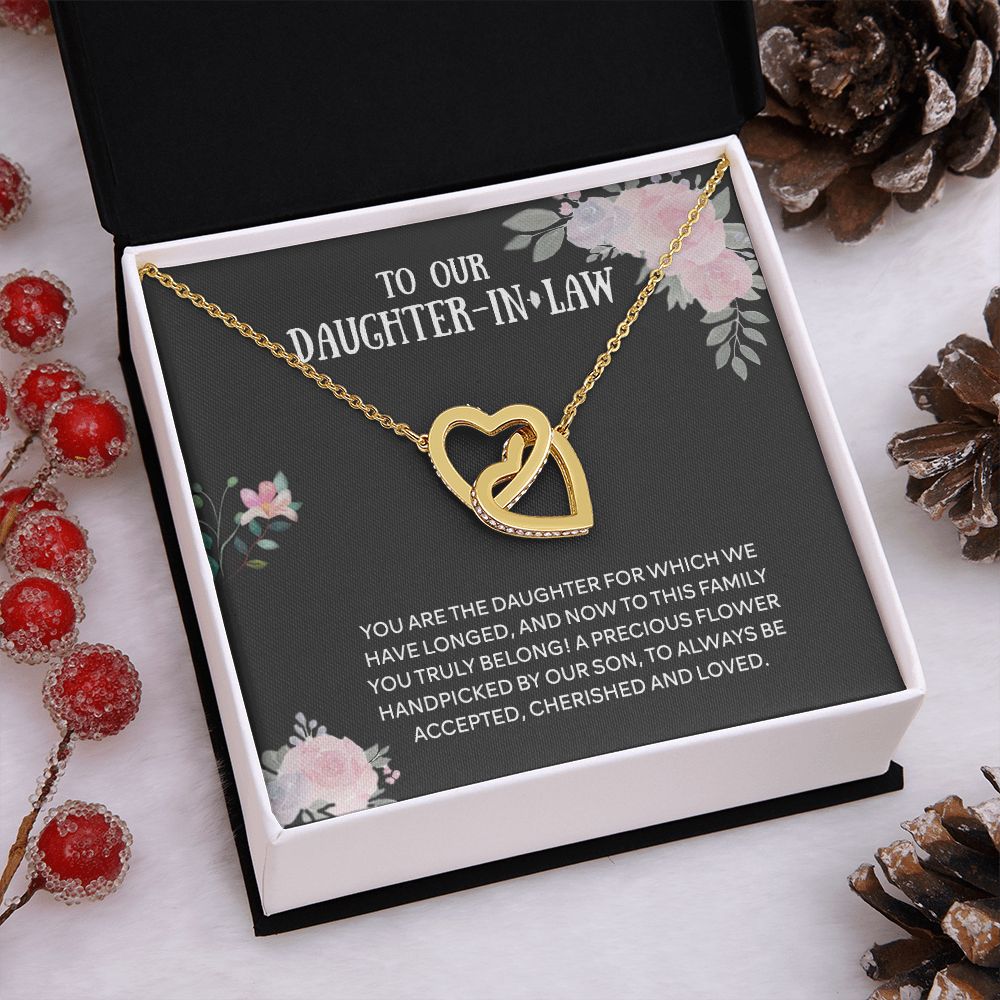 To Our Daughter-in-law Necklace from Mother-in-law Daughter-in-law Birthday Gift Interlocking Hearts Necklace