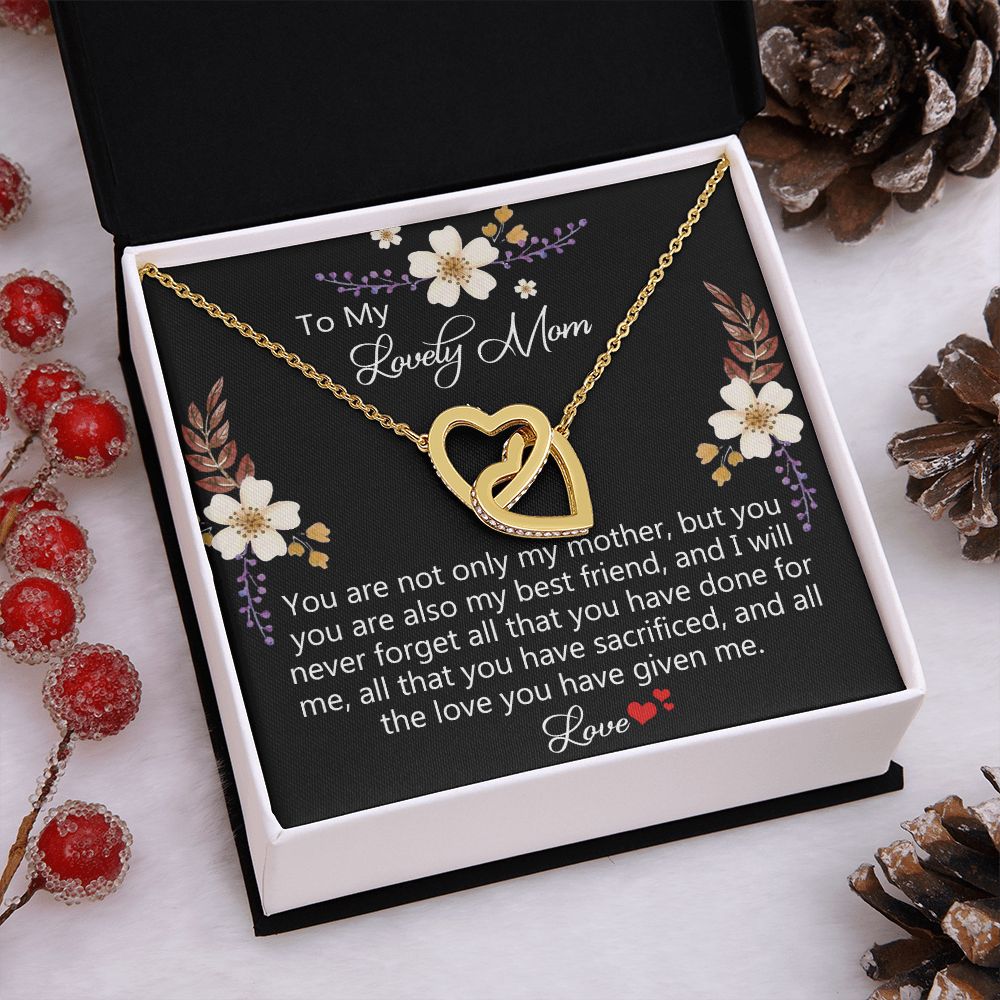 To My Mom Necklace, Gift For Mom, Mother's Day Gift from Daughter, Mom Jewelry Gift for Mothers Day, Birthday Gift for Mother, Moms Gift from Daughter Son, Necklace for Mom Mother15 Interlocking Hearts Necklace