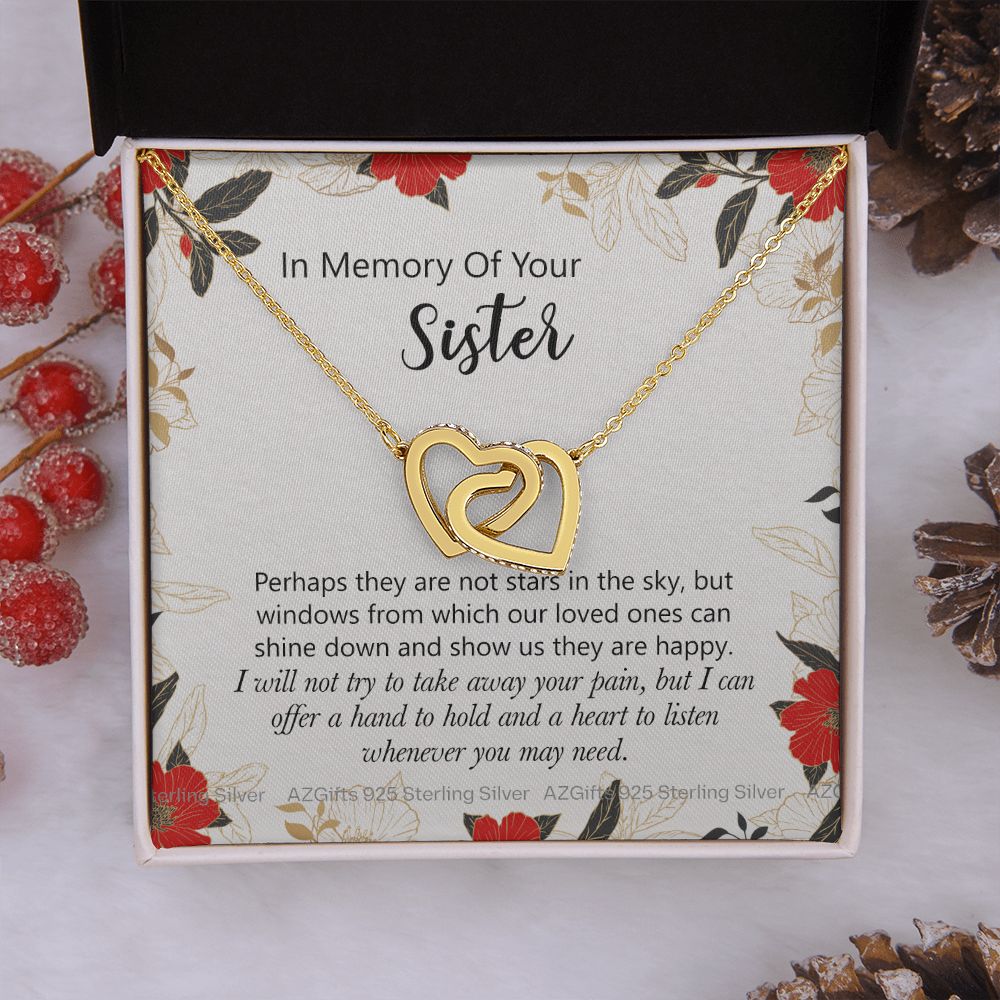 In Memory Of Your Sister Gift, Sympathy Loss Of Sister, Memorial Gift For Loss Of Sister , Sympathy Gift Loss Of A Sister, Loss Of A Sister Interlocking Hearts Necklace
