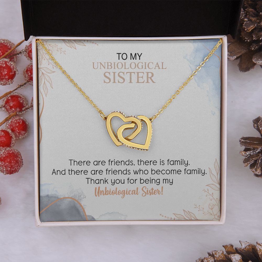 Best Friend Necklace For Unbiological Sister Soul Sister Gift Bestie Birthday Interlocking Hearts Necklace