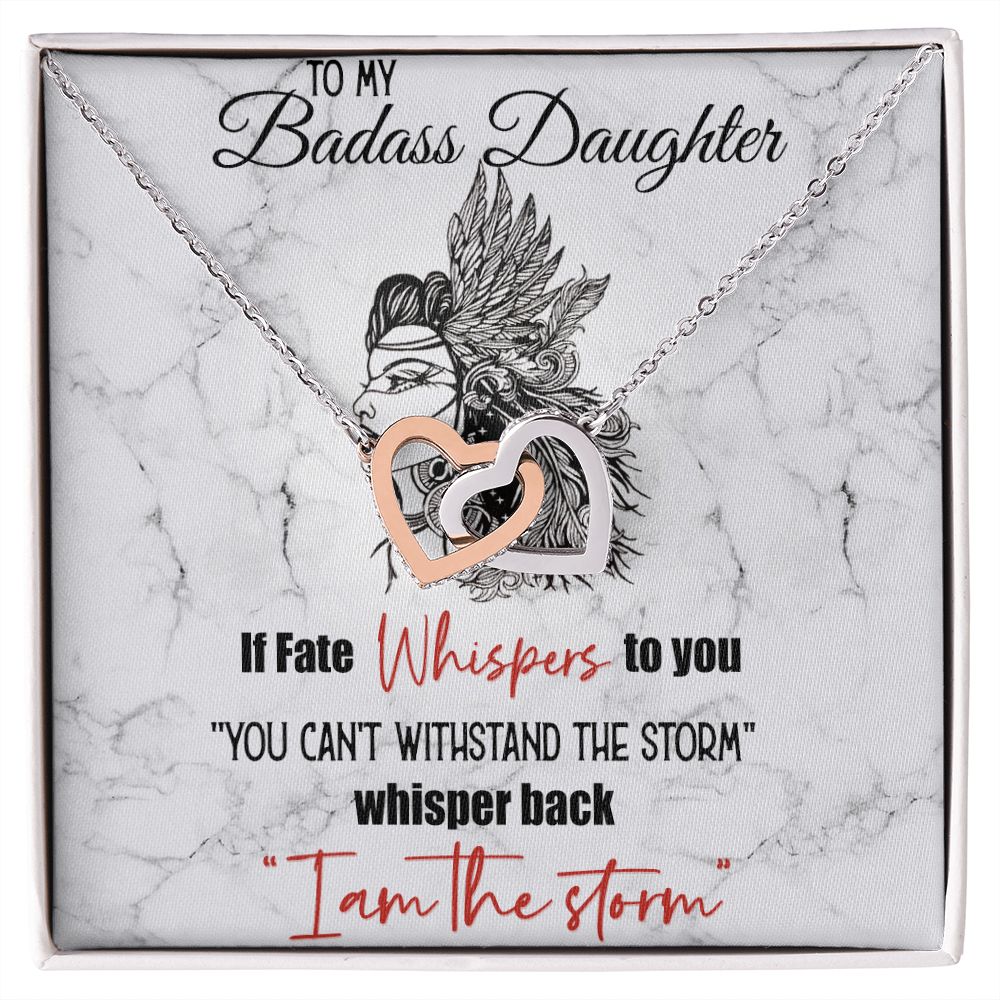 Bonus Daughter Gifts From Stepdad, Step Daughter Gifts From Stepmom, Stepdaughter Gifts From Stepdad, Father Stepdaughter Necklace, To My Bonus Daughter Necklaces, Christmas Gifts For Bonus10 Interlocking Hearts Necklace