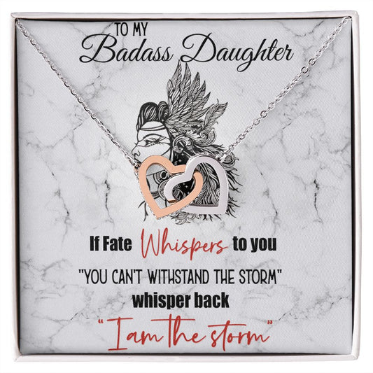 Bonus Daughter Gifts From Stepdad, Step Daughter Gifts From Stepmom, Stepdaughter Gifts From Stepdad, Father Stepdaughter Necklace, To My Bonus Daughter Necklaces, Christmas Gifts For Bonus10 Interlocking Hearts Necklace