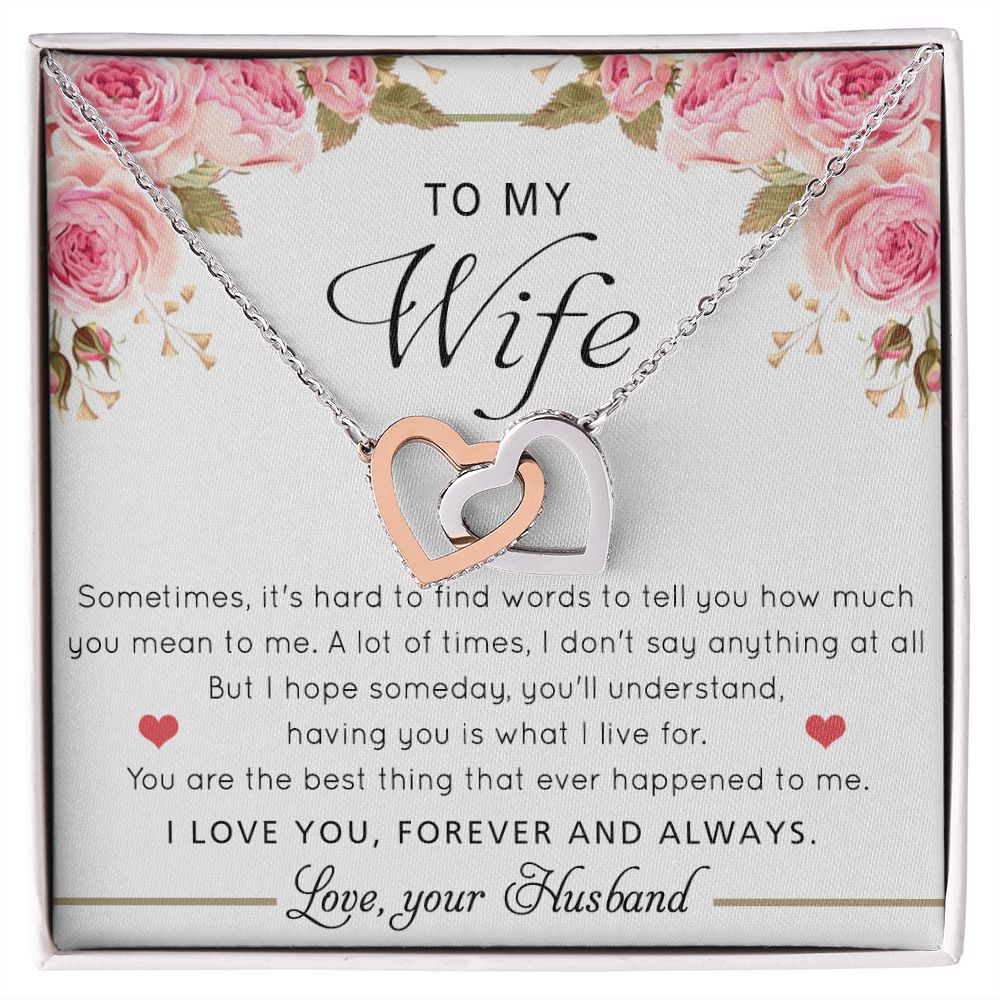 To My Wife Necklace Gift For Wife Birthday Gift For Wife Romantic Gifts For Her Interlocking Hearts Necklace