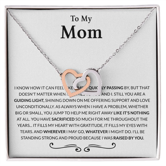Gift for Mom from Daughter Moms Birthday Meaningful Gift for Mom Wedding Gifts Interlocking Hearts Necklace