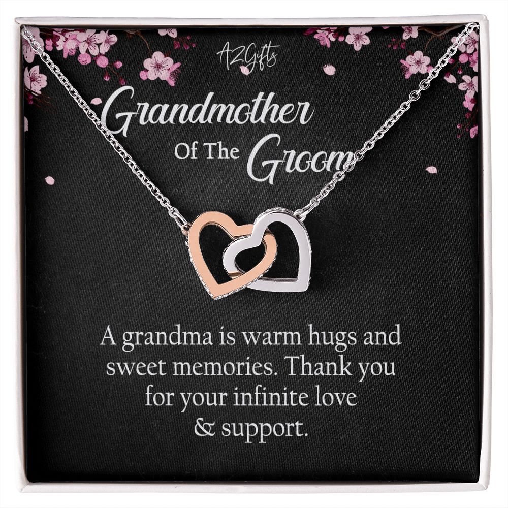To My Grandmother Necklace, Gift for Grandmother Necklace, Mothers Day Gift For Grandma Nana, Grandma Jewelry From Grandchildren GrandKids , Jewelry Box Gift For Grandma Grandmother Interlocking Hearts Necklace