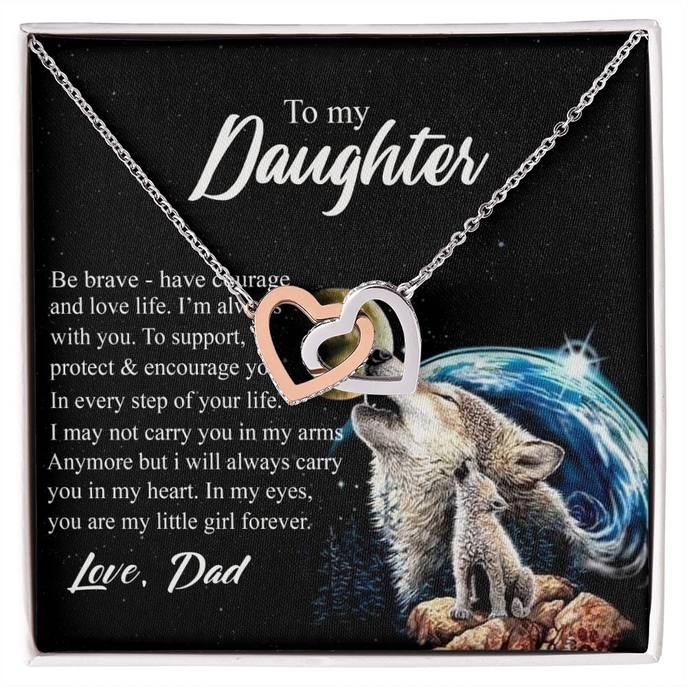 Mother Daughter Gift Ideas, To My Daughter Gift Necklace from Mom, Jewelry Pendant Present for Daughter, Birthday Christmas Gift Graduation Gifts for Daughters, Mother and Daughter Necklace 26 Interlocking Hearts Necklace