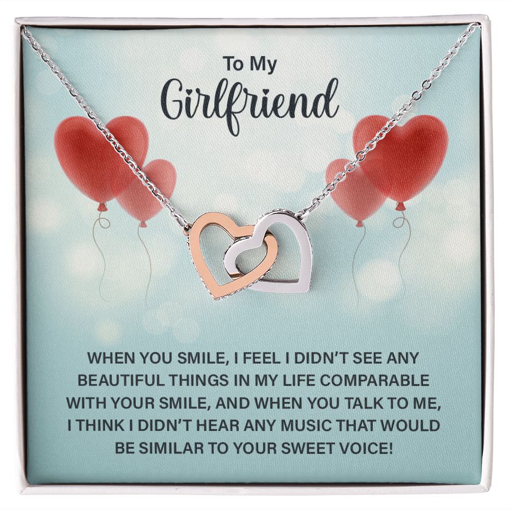 To My Girlfriend Necklace from Boyfriend To My Future Wife Necklace Jewelry For Girlfriend Gift For Girlfriend Gift for Her Romantic Birthday Valentines Day Gift For Girlfriend Gifts Necklaces Interlocking Hearts Necklace