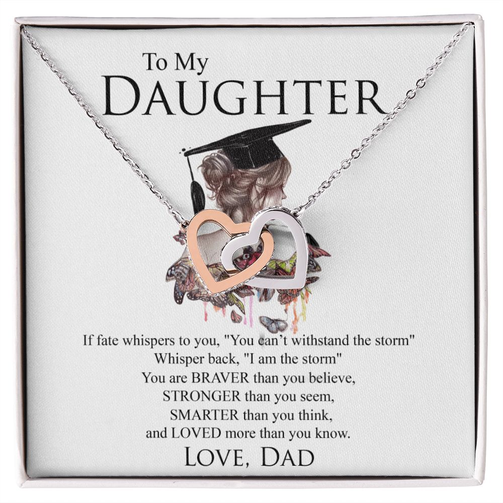 Mother Daughter Gift Ideas, To My Daughter Gift Necklace from Mom, Jewelry Pendant Present for Daughter, Birthday Christmas Gift Graduation Gifts for Daughters, Mother and Daughter Necklace 25 Interlocking Hearts Necklace