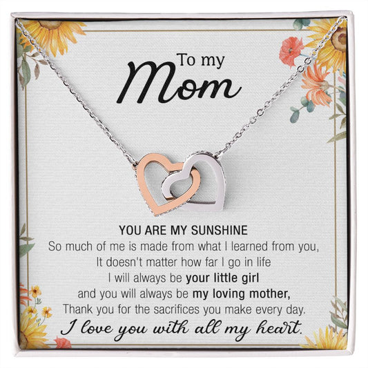 Mom Necklace Gifts for Mom from Daughter to Mom Gifts for Mothers Day from Daughter, To My Mom Necklace from Daughter to Mom Birthday Gifts Necklace with Message Card and Gift Box13 Interlocking Hearts Necklace