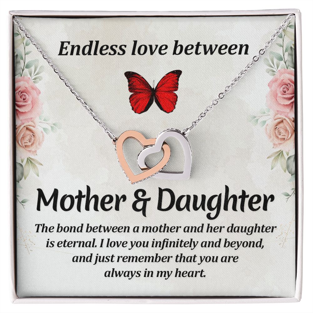 To My Mom Necklace, Gift For Mom, Mother's Day Gift from Daughter, Mom Jewelry Gift for Mothers Day, Birthday Gift for Mother, Moms Gift from Daughter Son, Necklace for Mom Mother 11 Interlocking Hearts Necklace