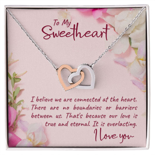 To My Wife Necklace from Husband, Personalized Necklace for Women, Luxury Necklace for Wife from Man Men, Wedding Anniversary Present For Wife, Beautiful Wife Jewelry Christmas Birthday Gift For Wife19 Interlocking Hearts Necklace