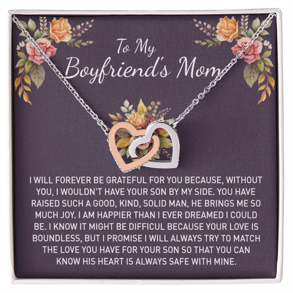 To My Boyfriends Mom Gift Necklace for Boyfriends Mom Gift Mother in Law Jewelry Gift Birthday Gift For Boyfriend's Mom Gift for Boyfriends Mom Gift for Boyfriend's Mom From Girlfriend Interlocking Hearts Necklace