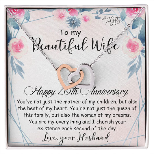To My Beautiful Wife Necklace, Wedding Anniversary Jewelry For Women, Necklace For Wife from Husband, Gifts For Wife Birthday Gifts Necklace, Jewelry With Message Card In A Gift Box