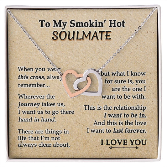 To My Soulmate Necklace for Women Birthday Valentines Day Jewelry Gifts For My Wife with Message Card Box Personalized Gift Present Pendant for Future Wife Soulmate Girlfriend Love 9 Interlocking Hearts Necklace