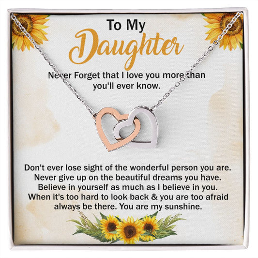 Jewelry Pendant Present for Daughter, To My Daughter Gift Necklace from Mom, Mother Daughter Gift Ideas, Birthday Christmas Gift Graduation Gifts for Daughters, Mother and Daughter Necklace 11 Interlocking Hearts Necklace