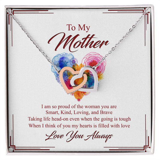 To My Mom Necklace, Gift For Mom, Mother's Day Gift from Daughter, Mom Jewelry Gift for Mothers Day, Birthday Gift for Mother, Moms Gift from Daughter Son, Necklace for Mom Mother 8 Interlocking Hearts Necklace