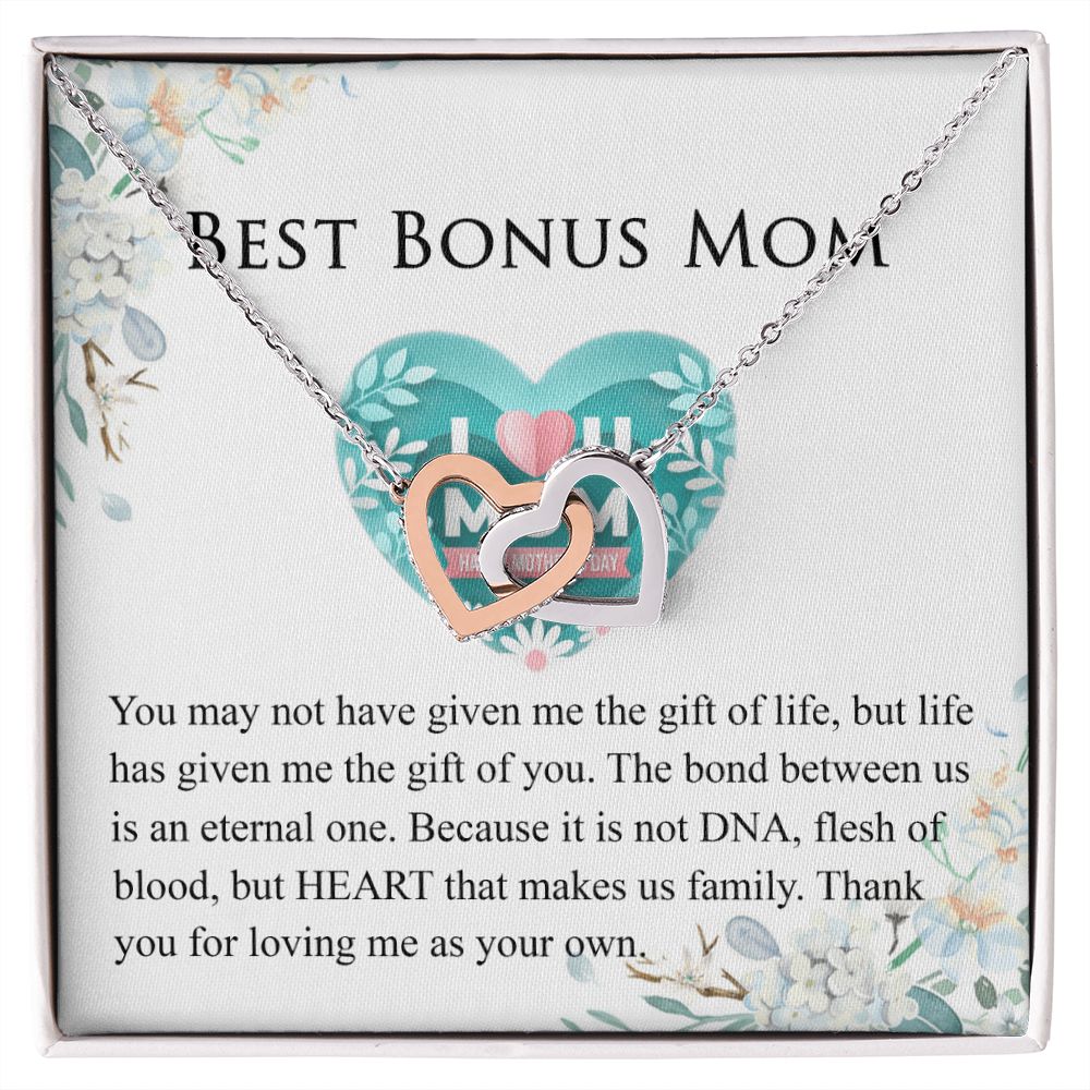 Mother Daughter Necklace as Daughter Gift from Mom, Mom Necklace as Christmas Gift for Mom from Son, Birthday Gift for Mother in Law Necklace, Bonus Mom Gifts for Step Mom Necklace Interlocking Hearts Necklace