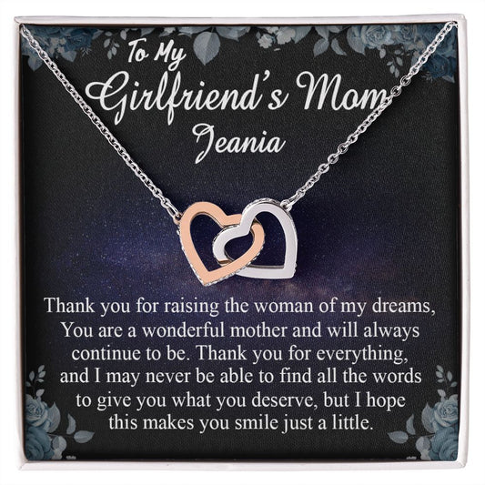To My Girlfriends Mom Gift Mother's Day Gift for Girlfriend's Mom Necklace Gift Interlocking Hearts Necklace