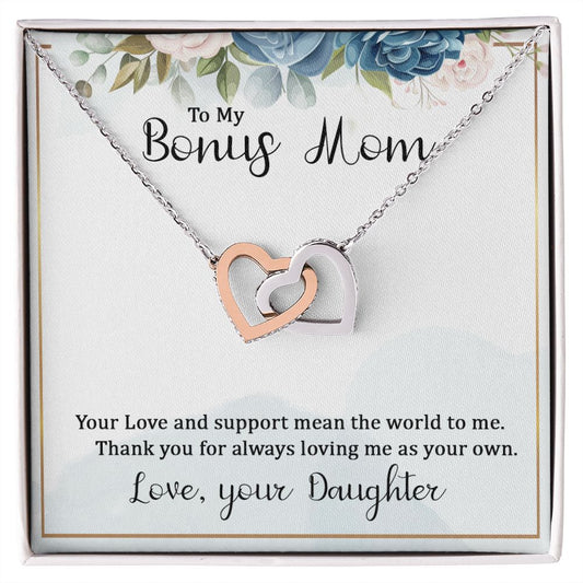 Mother Daughter Necklace as Daughter Gift from Mom, Mom Necklace as Christmas Gift for Mom from Son, Birthday Gift for Mother in Law Necklace, Bonus Mom Gifts for Step Mom Necklace6 Interlocking Hearts Necklace