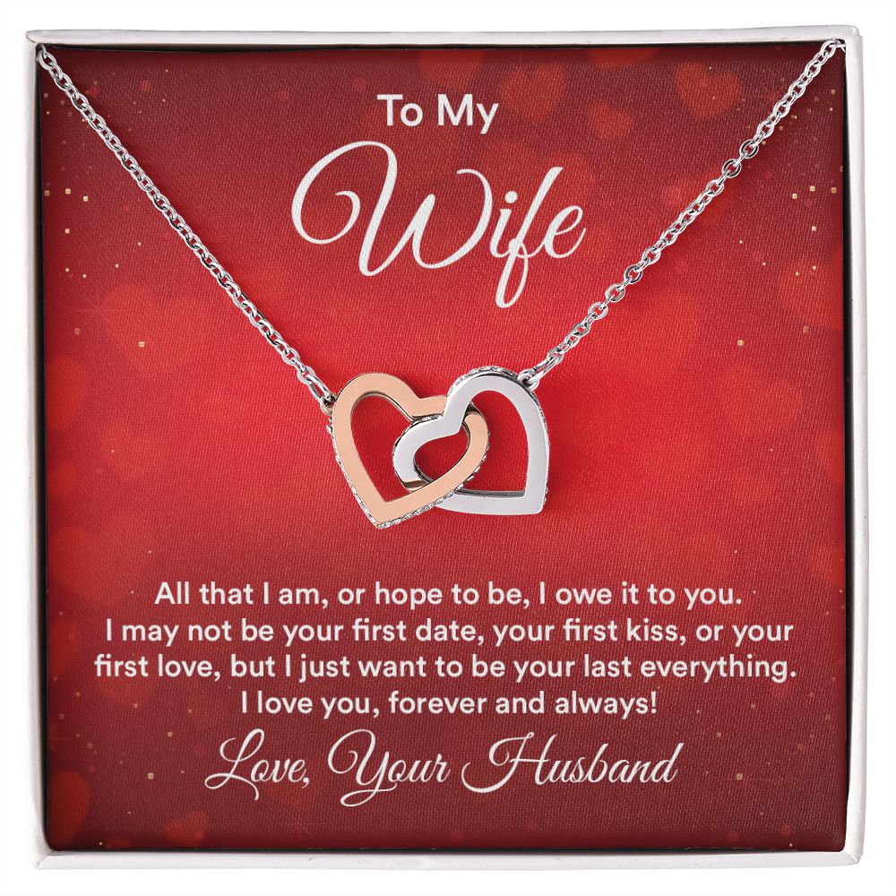 Birthday Gifts For Wife, Necklace Gifts For Wife From Husband, To My Wife Jewelry For Women , To My Wife Necklace  from Husband Wedding Anniversary Present For Wife, Beautiful Wife Jewelry Christmas30 Interlocking Hearts Necklace