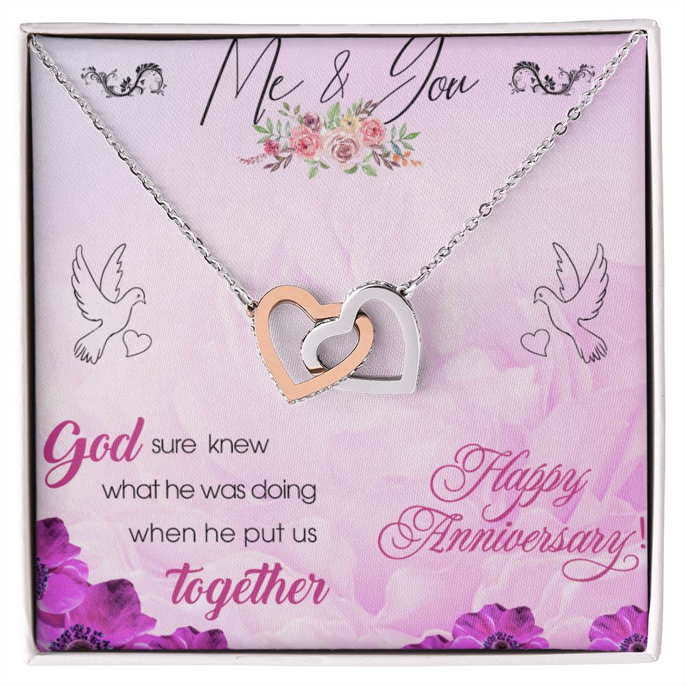 To My Wife Necklace, Wedding Anniversary Jewelry For Women, Necklace For Wife from Husband, Gift For Wife Birthday Gifts From Husband Necklace, Jewelry With Message Card In A Gift Box8 Interlocking Hearts Necklace