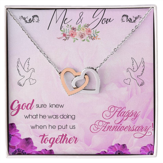 To My Wife Necklace, Wedding Anniversary Jewelry For Women, Necklace For Wife from Husband, Gift For Wife Birthday Gifts From Husband Necklace, Jewelry With Message Card In A Gift Box8 Interlocking Hearts Necklace