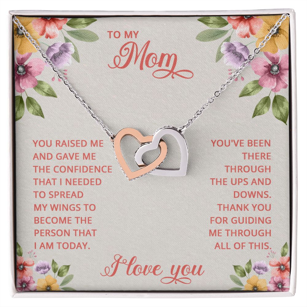 Mom Necklace Gifts for Mom from Daughter to Mom Gifts for Mothers Day from Daughter, To My Mom Necklace from Daughter to Mom Birthday Gifts Necklace with Message Card and Gift Box16 Interlocking Hearts Necklace