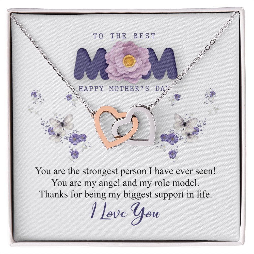To The Best Mom Necklace, Best Mom Gifts, Mothers Day Gifts, Birthday Gift For Mom Interlocking Hearts Necklace