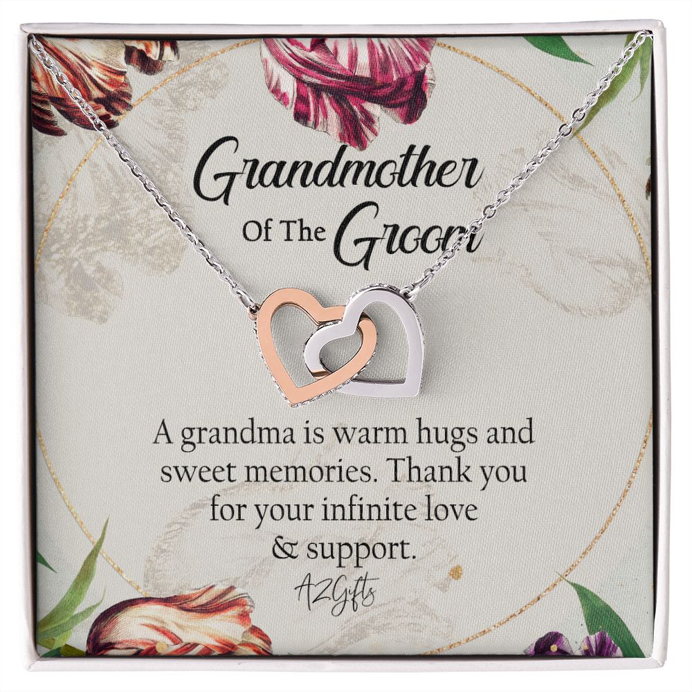 To My Grandmother Necklace, Gift for Grandmother Necklace, Mothers Day Gift For Grandma Nana, Grandma Jewelry From Grandchildren GrandKids , Jewelry Box Gift For Grandma Grandmother1 Interlocking Hearts Necklace