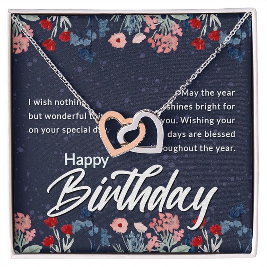 Mom Necklace Gifts for Mom from Daughter to Mom Gifts for Mothers Day from Daughter, To My Mom Necklace from Daughter to Mom Birthday Gifts Necklace with Message Card and Gift Box2230 Interlocking Hearts Necklace