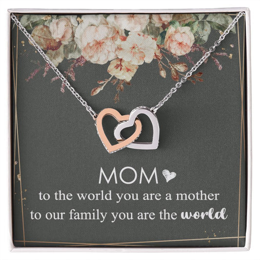 Mom Necklace Gifts for Mom from Daughter to Mom Gifts for Mothers Day from Daughter, To My Mom Necklace from Daughter to Mom Birthday Gifts Necklace with Message Card and Gift Box4 Interlocking Hearts Necklace