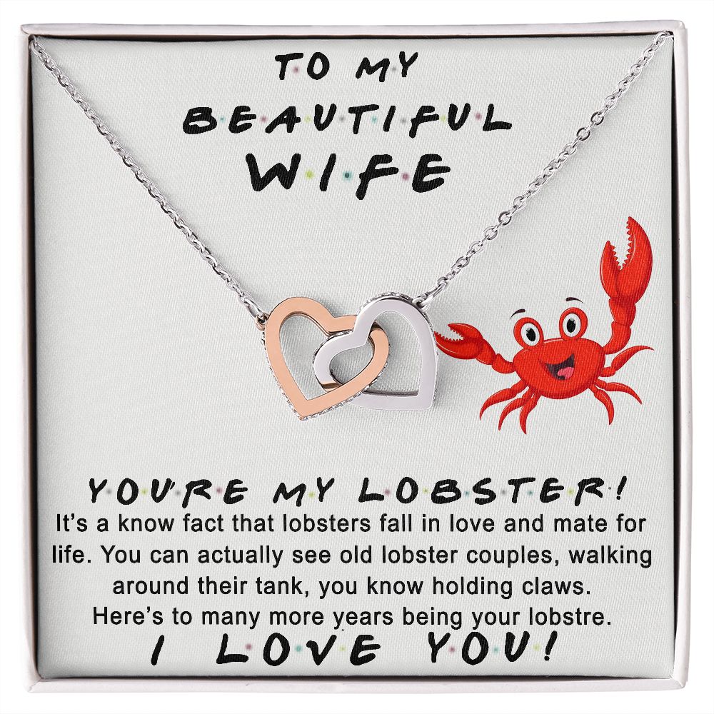 To My Beautiful Wife Necklace From Husband Jewelry For Women Valentines Day Birthday Gifts For Wife Anniversary Necklaces For Women Interlocking Hearts Necklace