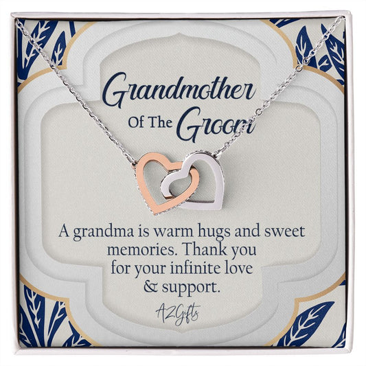To My Grandmother Necklace, Gift for Grandmother Necklace, Mothers Day Gift For Grandma Nana, Grandma Jewelry From Grandchildren GrandKids , Jewelry Box Gift For Grandma Grandmother3 Interlocking Hearts Necklace