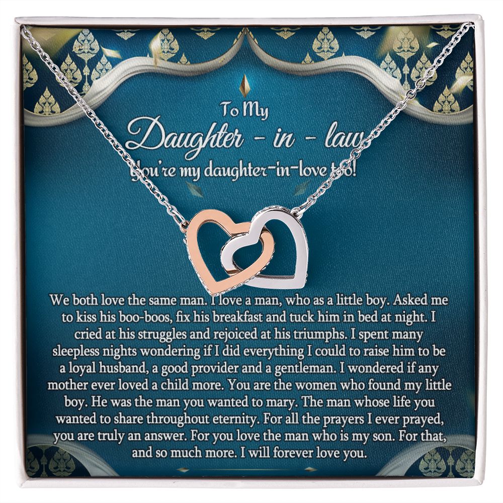 Daughter In Law Gifts Ideas, Daughter In Law Necklace, Gifts For Future Daughter In Law, Daughter In Law Birthday Gifts, Daughter-in-law Gifts From Mother In Law, Birthday Gifts For Daughter2 Interlocking Hearts Necklace