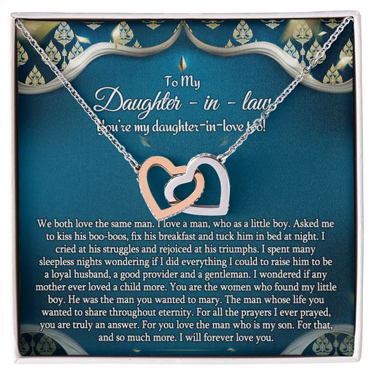Daughter In Law Gifts Ideas, Daughter In Law Necklace, Gifts For Future Daughter In Law, Daughter In Law Birthday Gifts, Daughter-in-law Gifts From Mother In Law, Birthday Gifts For Daughter2 Interlocking Hearts Necklace