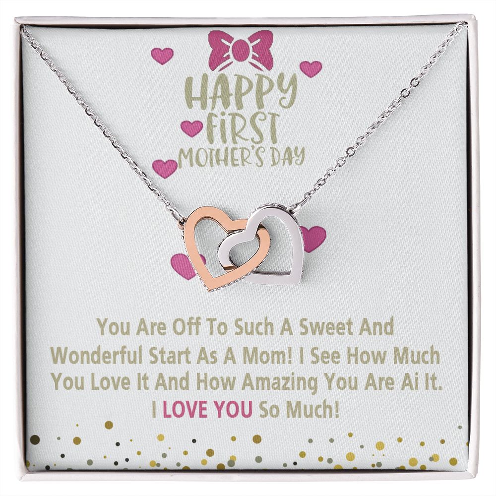 Mom Necklace Gifts for Mom from Daughter to Mom Gifts for Mothers Day from Daughter, To My Mom Necklace from Daughter to Mom Birthday Gifts Necklace with Message Card and Gift Box15 Interlocking Hearts Necklace