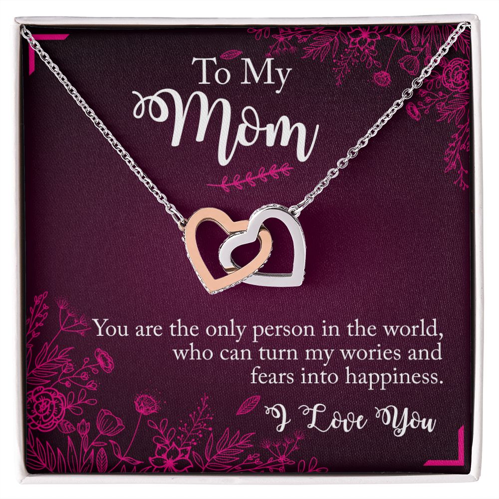 To My Mom Necklace Pendant Gift From Daughter Necklace You Are The Only Person Gift For To Mom Happy Mother's Day Mother In Law Gift On Birthday Anniversary Gift 30821 Interlocking Hearts Necklace