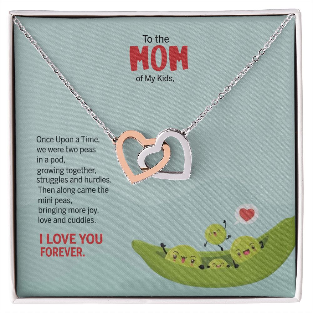 To My Mom Peas Pod Necklace From Kids, Gift For Mom On Mother's Day Jewelry Mom Interlocking Hearts Necklace